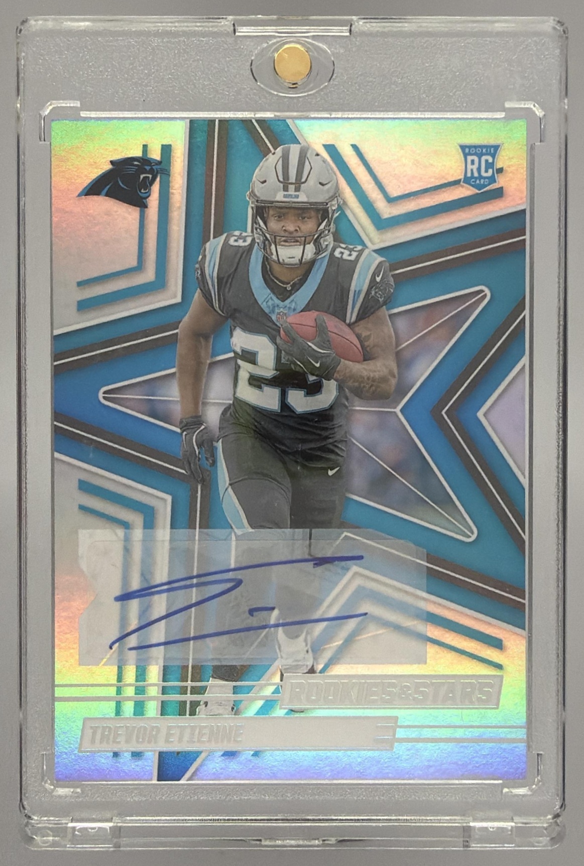 Card image for 2025 Panini Rookies & Stars Trevor Etienne Signatures #189 RC Auto Panthers