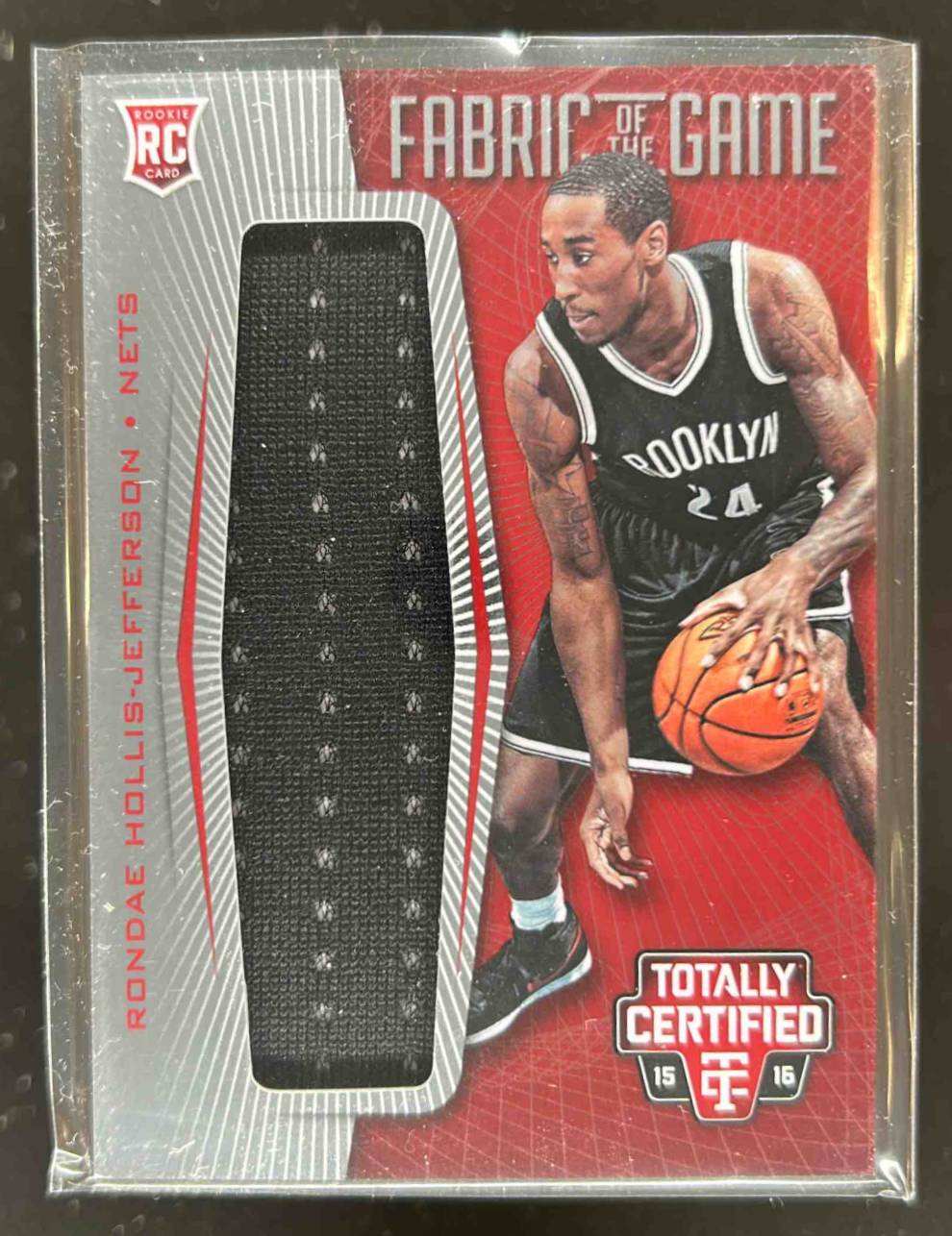 Card image for 2015-16 Panini Totally Certified Rondae Hollis-Jefferson Fabric of the Game Rookie Jersey Red 9 /199 #FRJ-RO RC