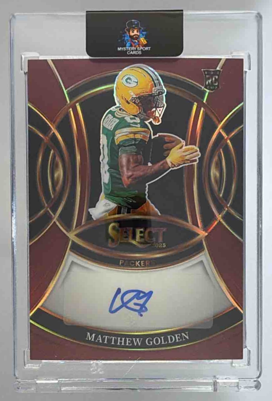 Card image for 2025 Panini Select Matthew Golden Rookie Signatures Maroon Prizm /75 #RSI-MGN Auto