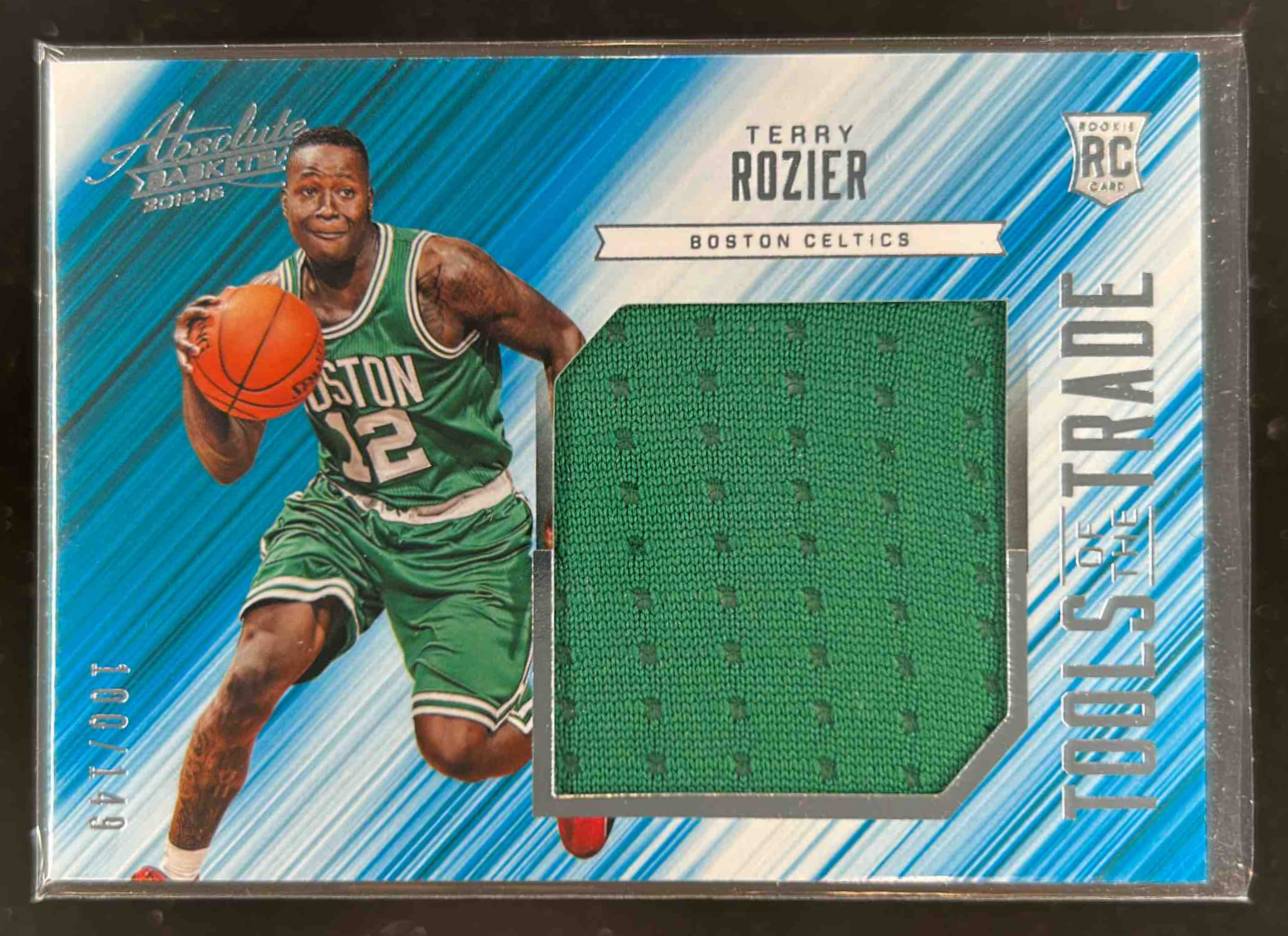 Card image for 2015-16 Panini Absolute Terry Rozier Tools of the Trade Rookie Materials Jumbo 100 /149 #16 RC