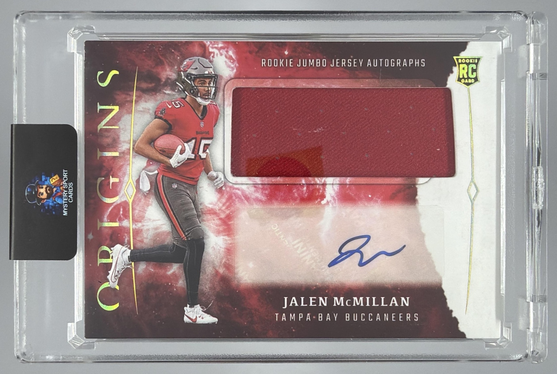 Card image for 2024 Panini Origins Jalen McMillan Rookie Jumbo Jersey Auto #RJA-JMC RC Buccaneers