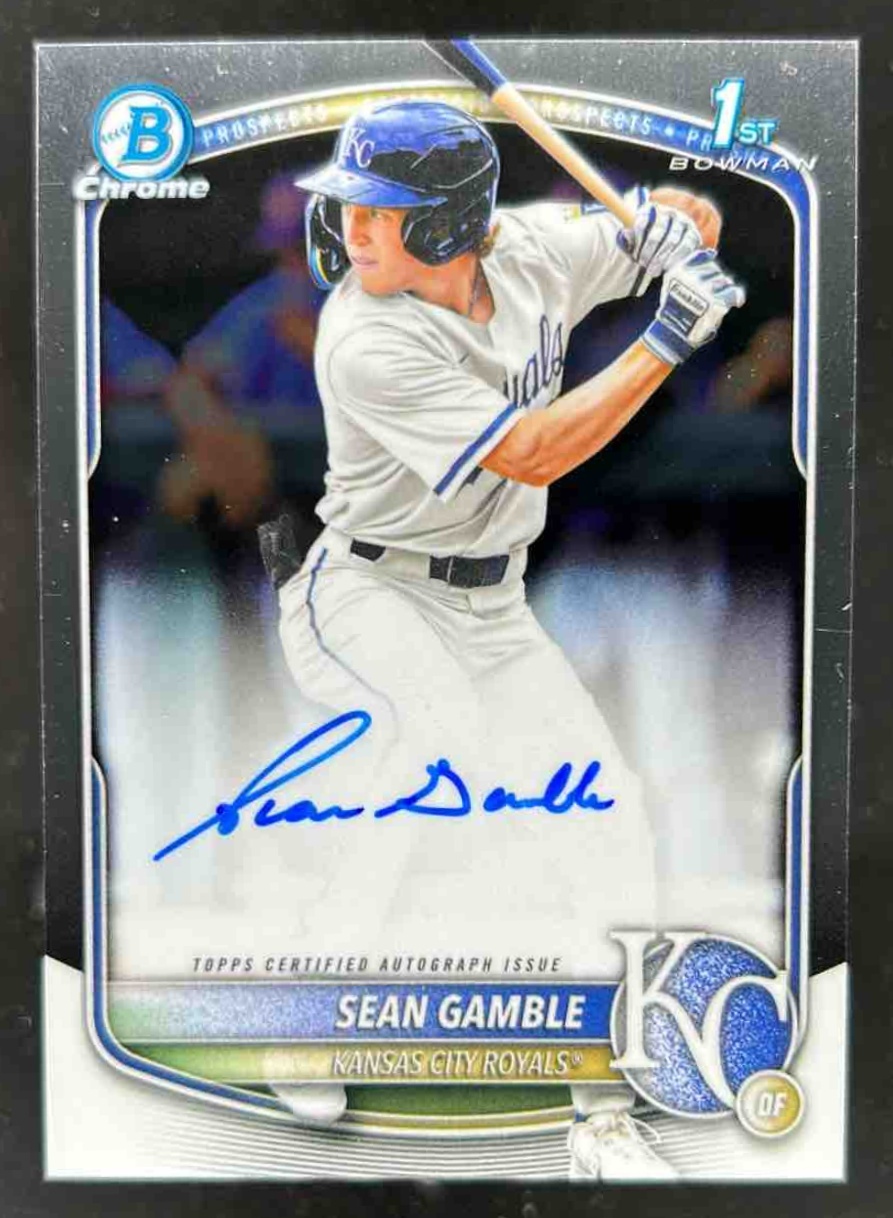 Card image for Sean Gamble 2025 Bowman Draft Chrome Prospect Auto