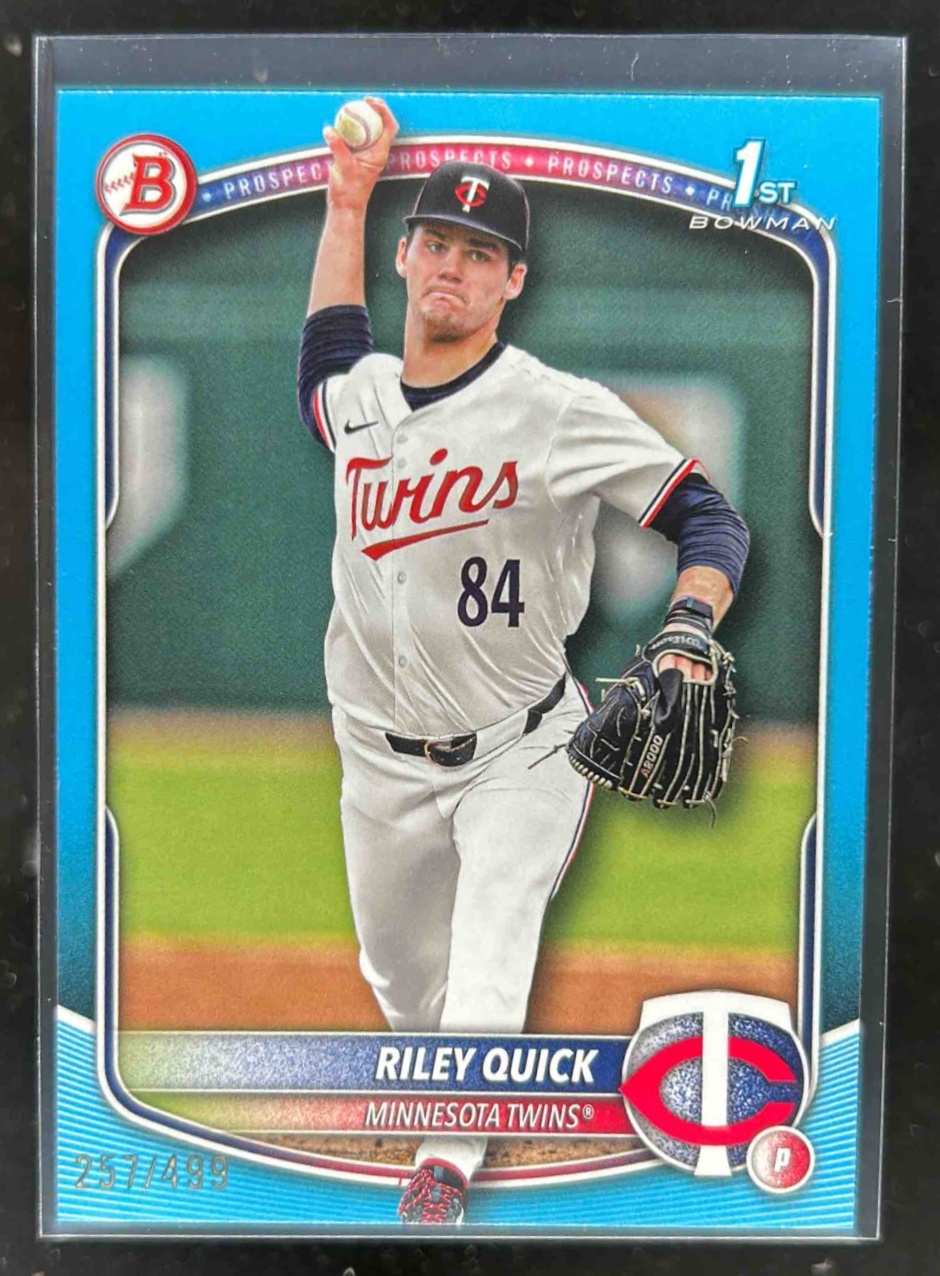 Card image for Riley Quick 2025 Bowman Draft Sky Blue Border /499