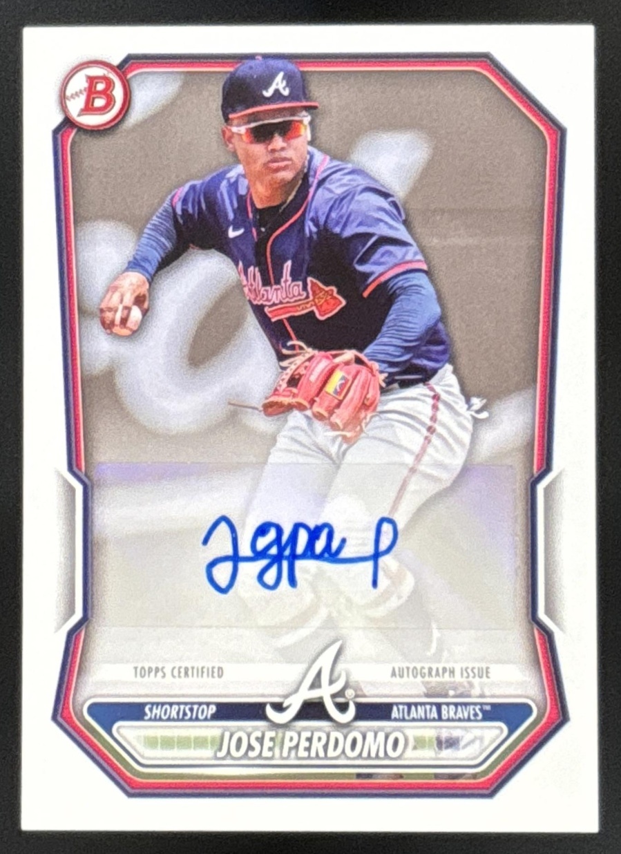 Card image for Jose Perdomo 2026 Bowman Prospect Retail Auto Atlanta Braves