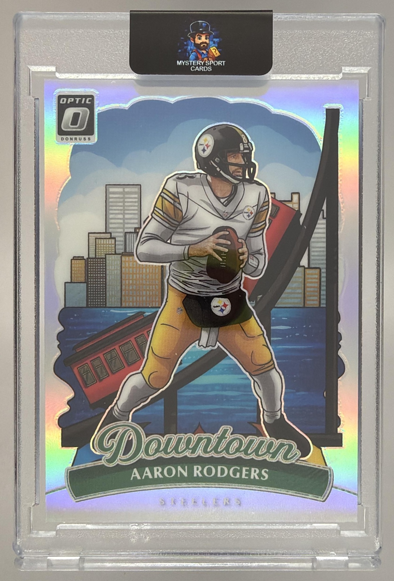 Card image for 2025 Panini Donruss Optic Aaron Rodgers Downtown #25 Steelers