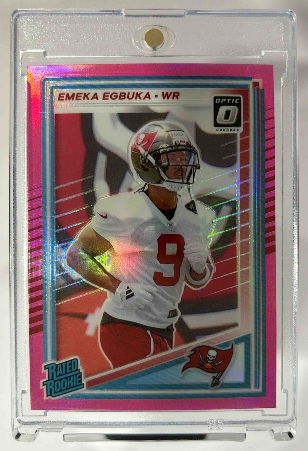Card image for 2025 Panini Donruss Emeka Egbuka Rated Rookie #375 RC Buccaneers