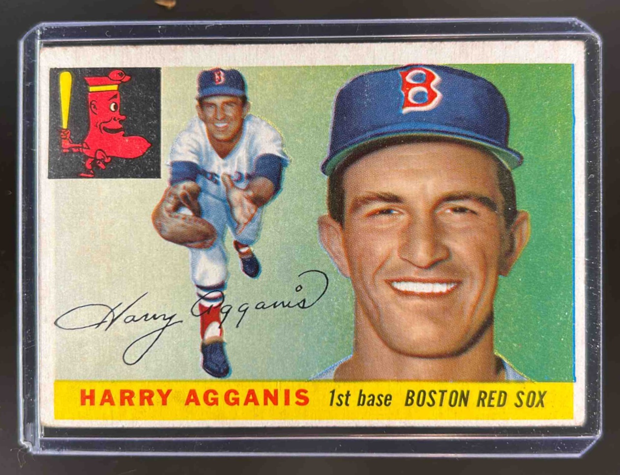 Card image for 1955 TOPPS BASEBALL HARRY AGGANIS #152 RC BOSTON RED SOX