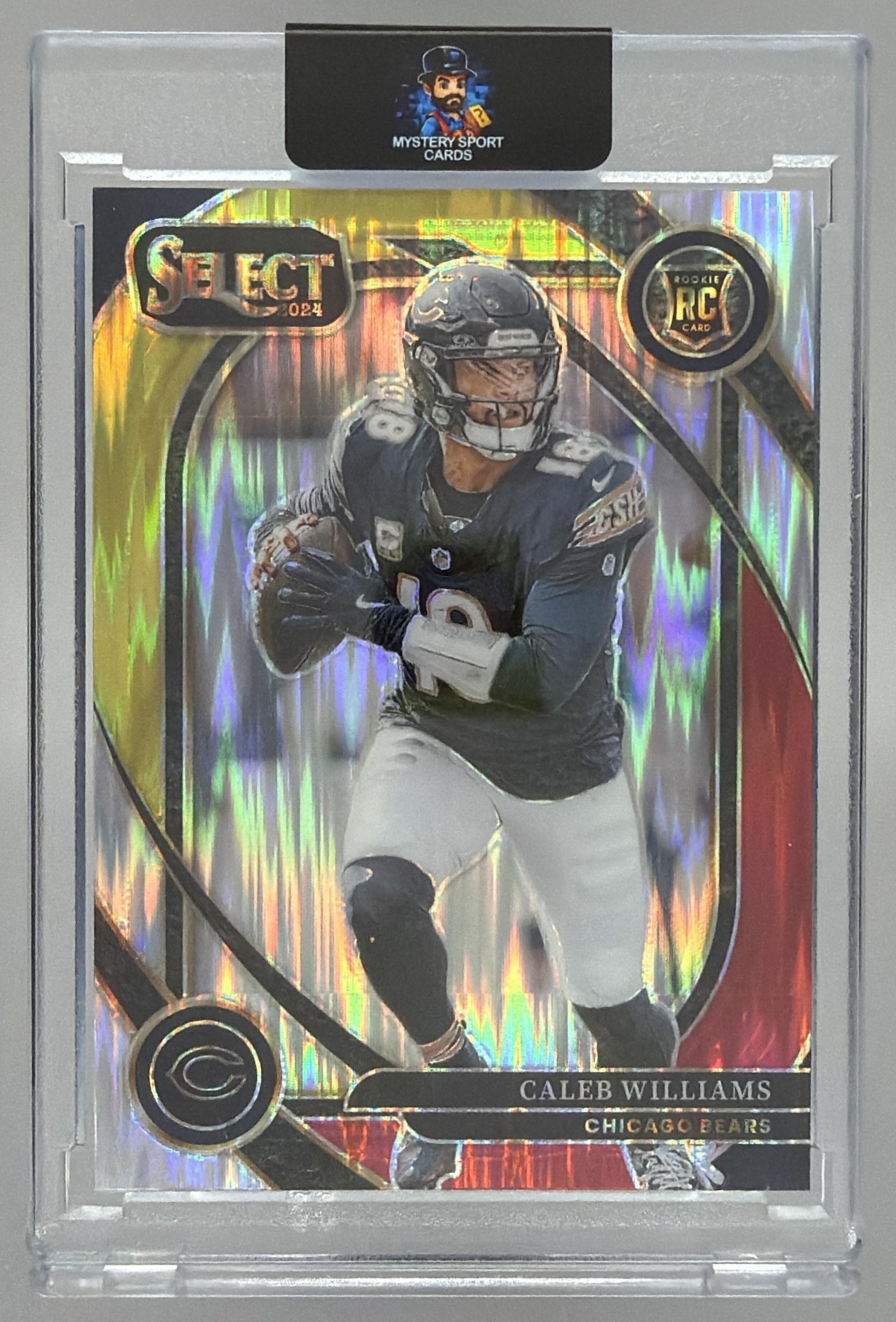 Card image for 2025 Panini Football Select Caleb Williams Score Throwback #24 Chicago Bears