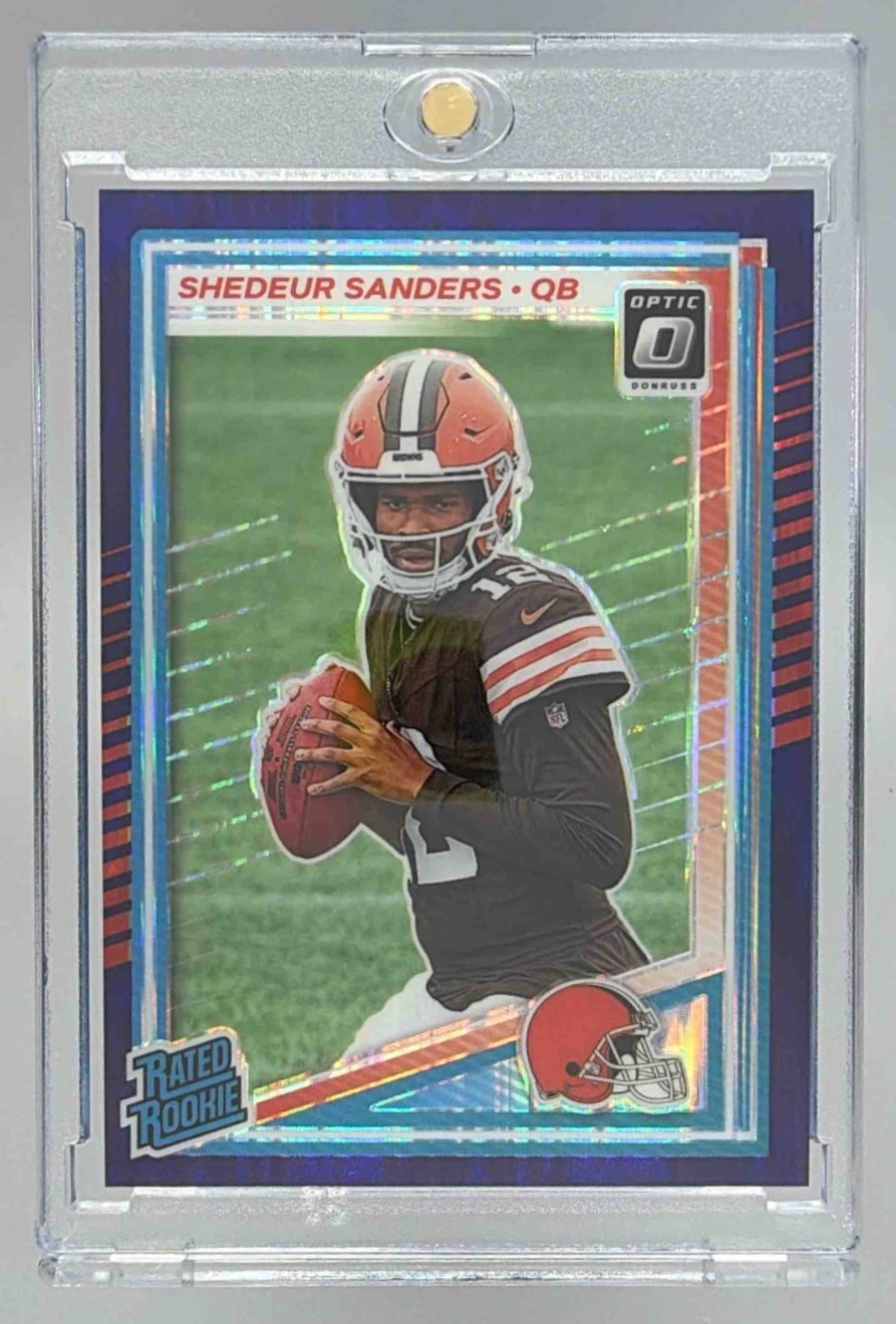 Card image for 2025 Panini Donruss Optic Shedeur Sanders Rated Rookie #203 Browns