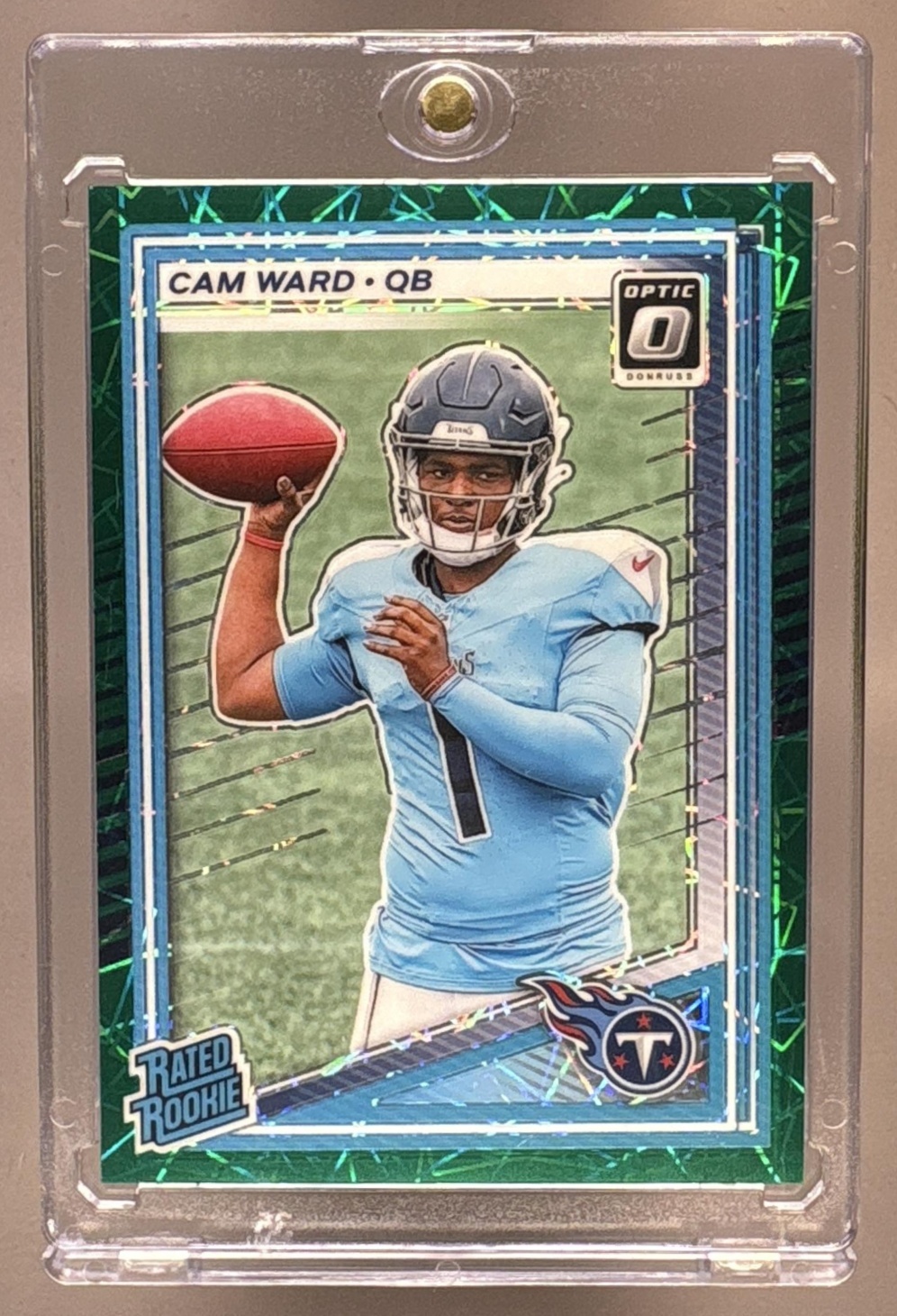 2025 PANINI DONRUSS OPTIC CAM WARD #293 RATED ROOKIE GREEN VELOCITY PRIZM TITANS