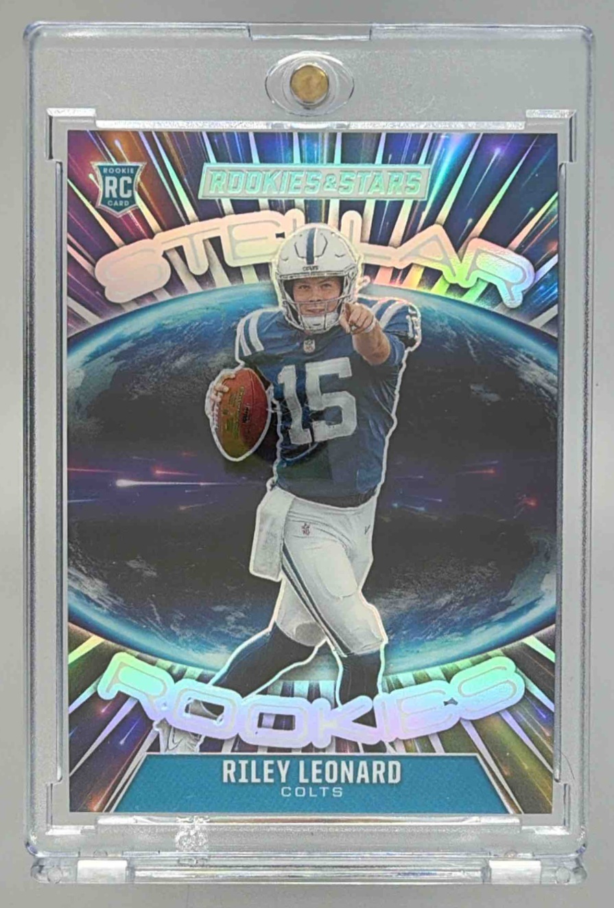 Card image for 2025 Panini Rookies & Stars Riley Leonard Stellar Silver #6 RC Colts