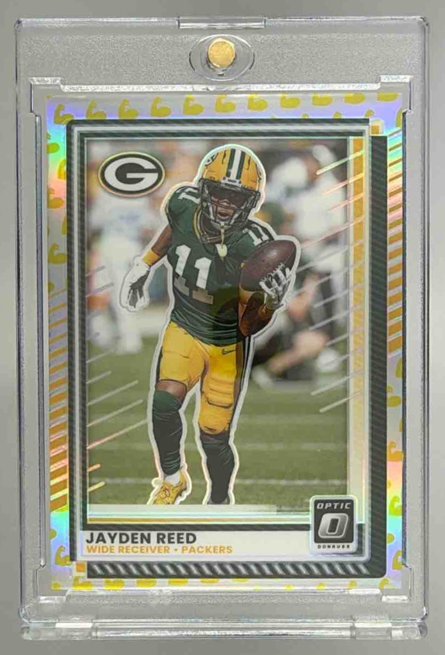 Card image for 2025 Panini Donruss Optic Jayden Reed Flex Prizm /199 #41 Packers