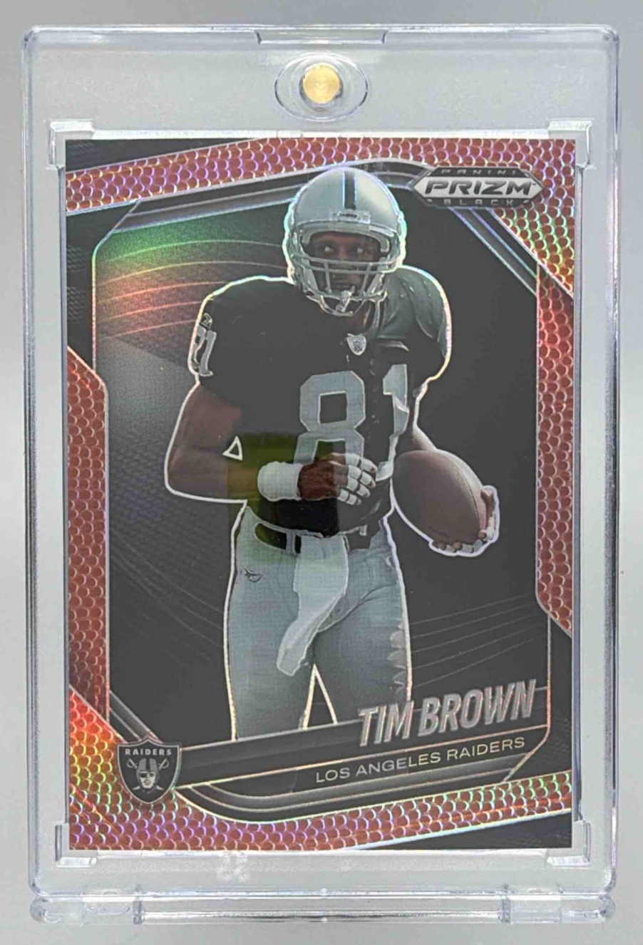Card image for 2025 Panini Football Prizm Black Tim Brown /225 #114 Los Angeles Raiders