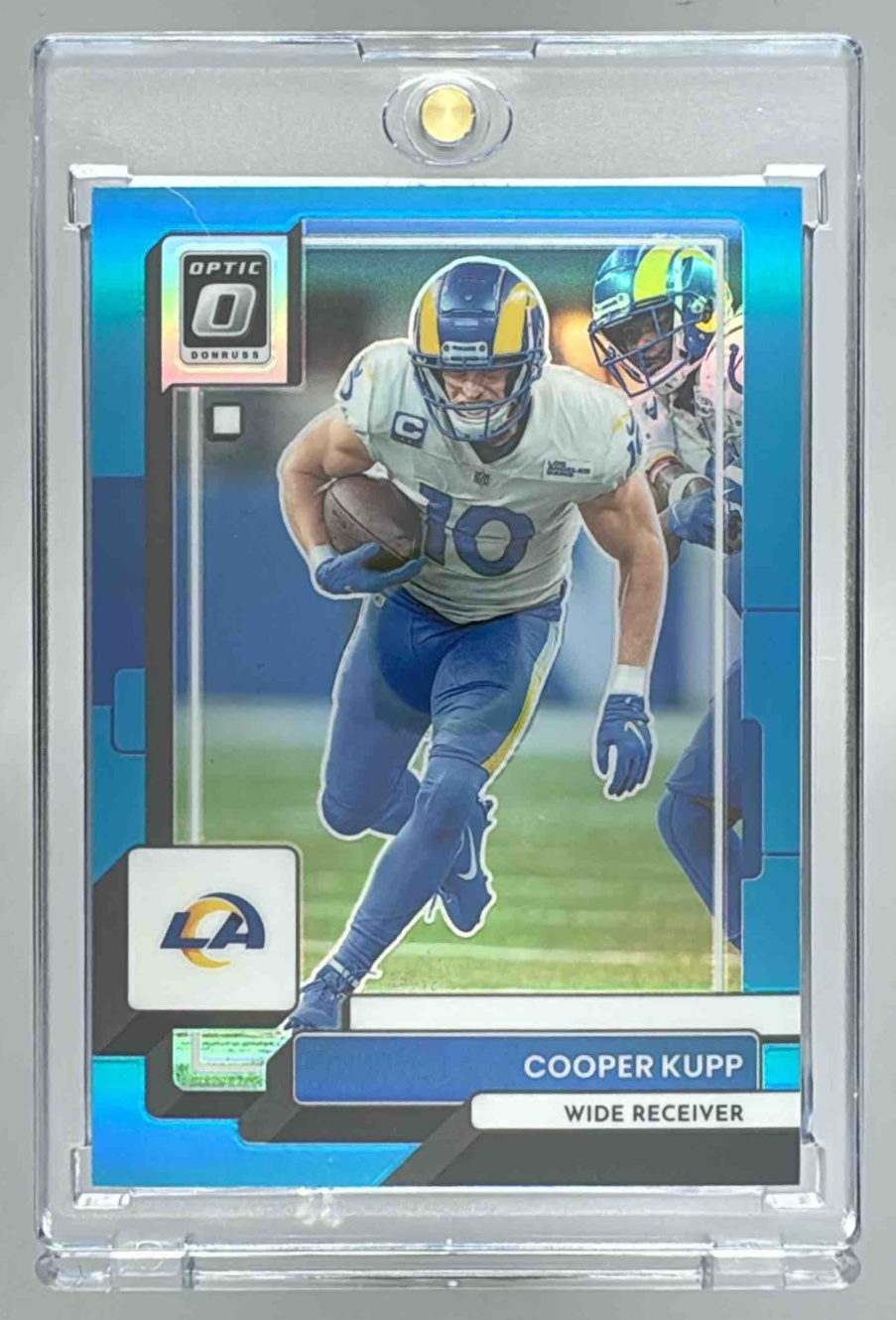 Card image for 2022 Panini Football Donruss Optic Cooper Kupp Aqua /299 #116 Los Angeles Rams