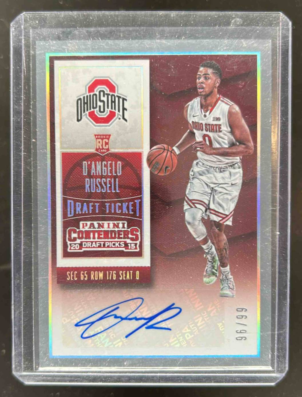 Card image for 2015-16 CONTENDERS DRAFT PICKS D ANGELO RUSSELL #112B TICKET /99 RC AUTO