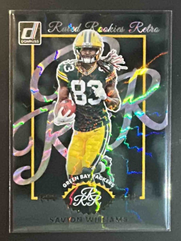 Card image for 2025 Panini Donruss Savion Williams #7 Rated Rookie Retro RC Packers