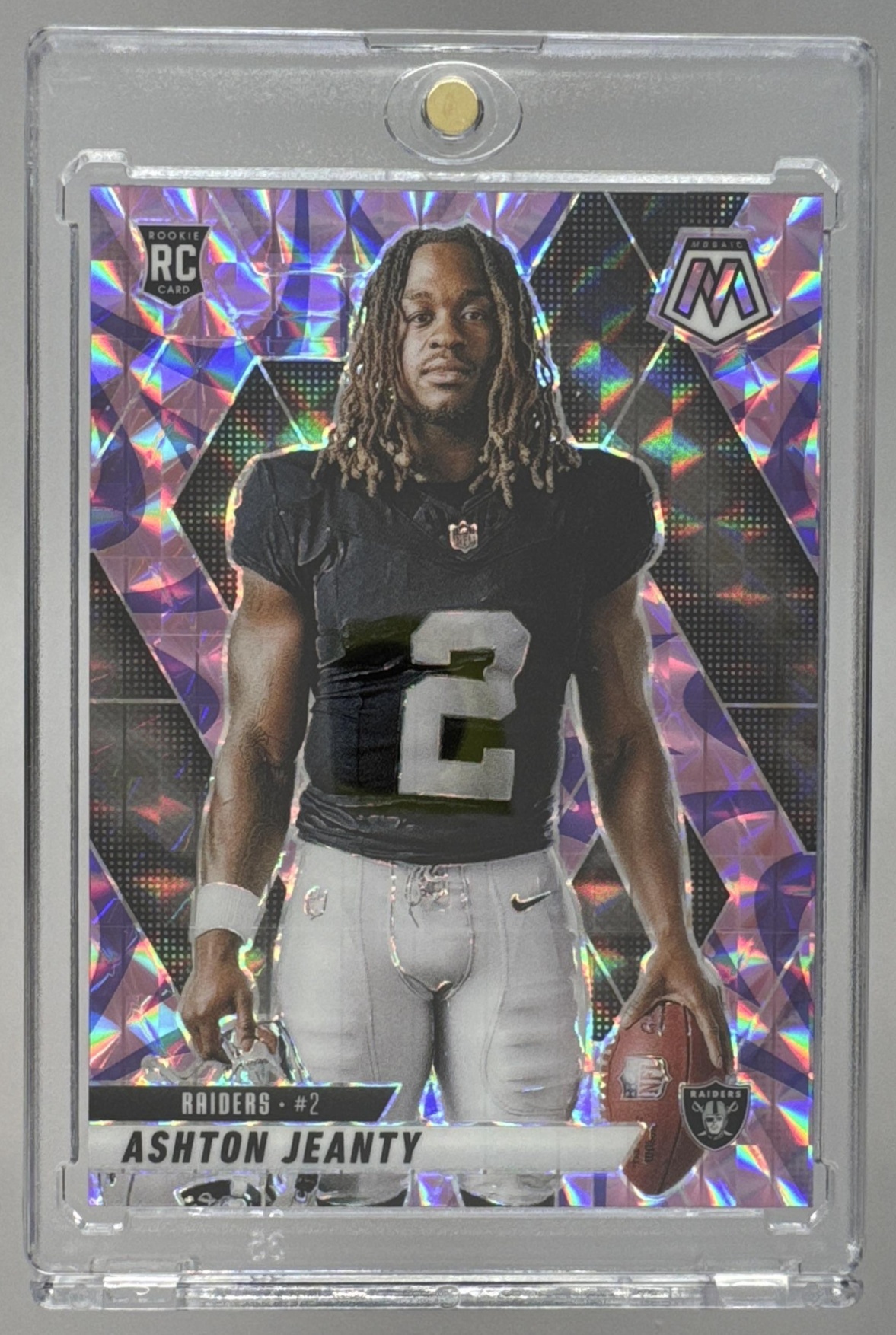 Card image for 2025 Panini Mosaic Ashton Jeanty Rookie Variation #287 RC Raiders