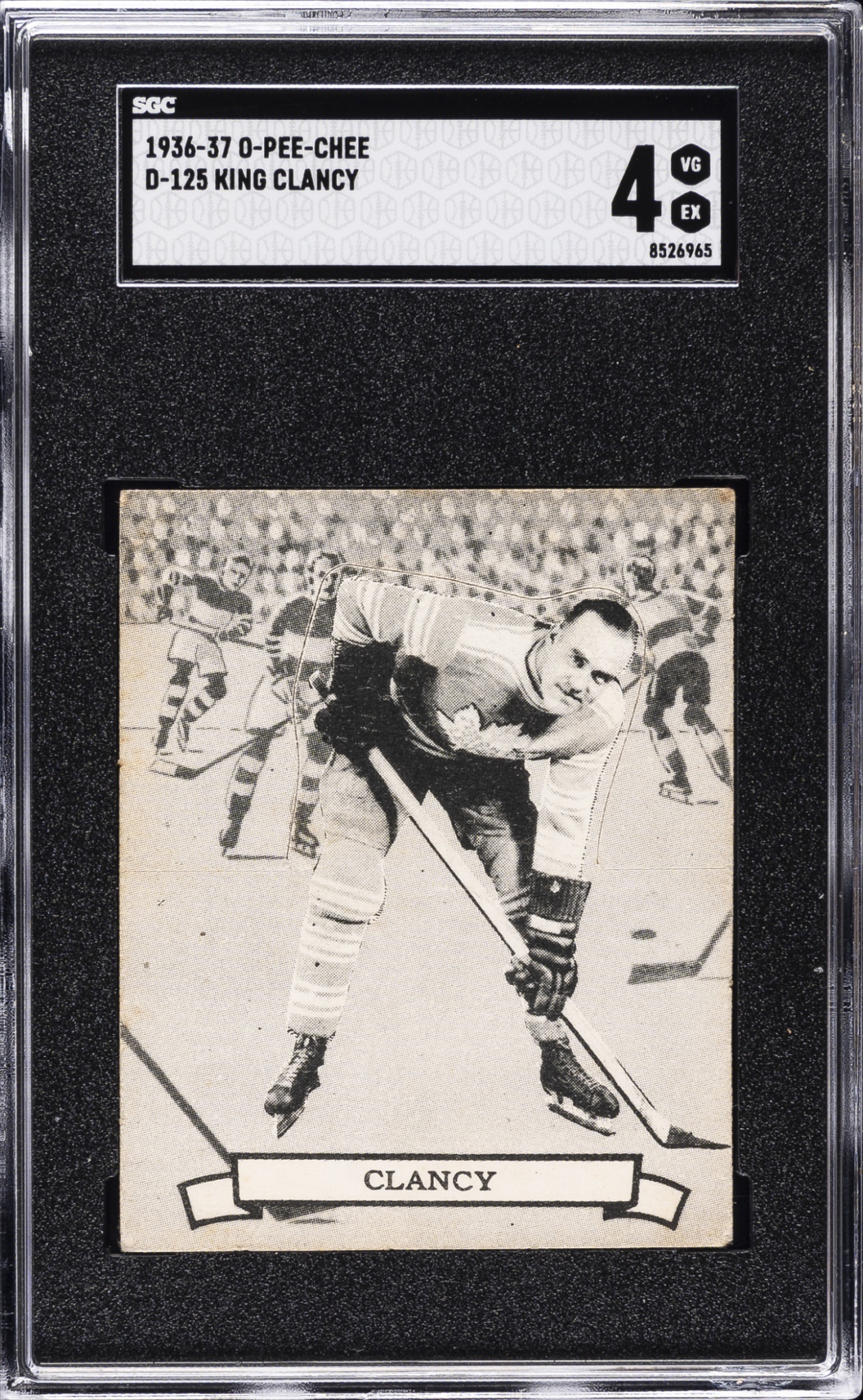 1936-37 O-Pee-Chee Hockey King Clancy 1936 #125 Toronto Maple Leafs SGC 4