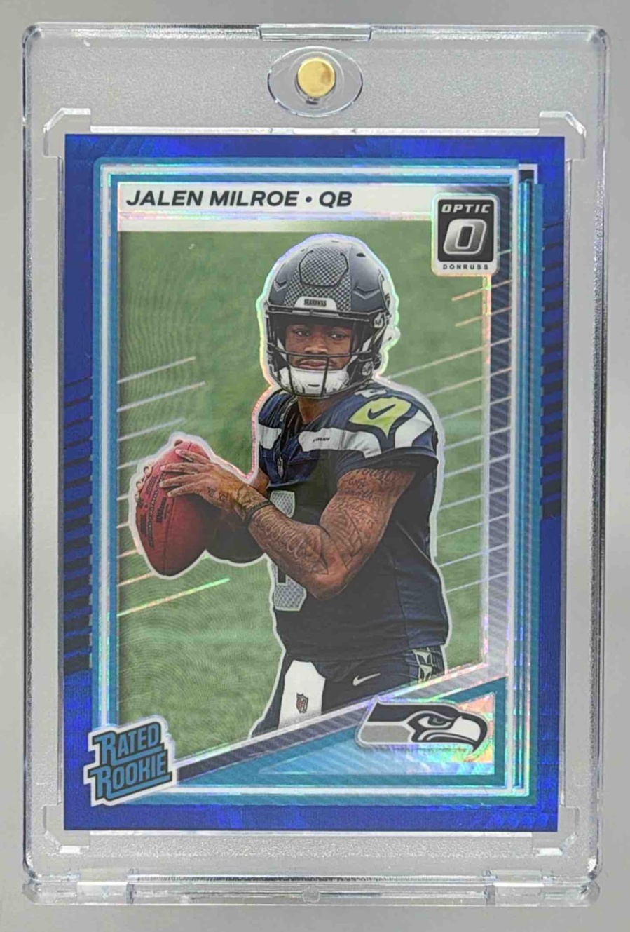Card image for 2025 Panini Donruss Optic Jalen Milroe Rated Rookie #253 Seahawks