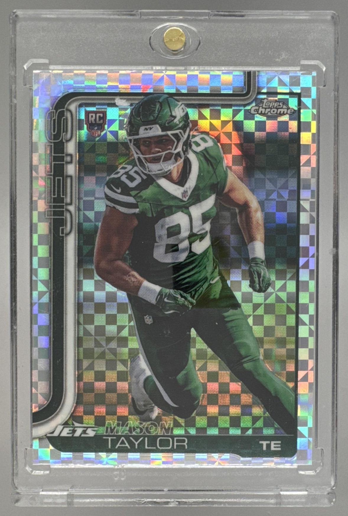 Card image for 2025 Topps Football Chrome Mason Taylor Rookie #400 RC New York Jets