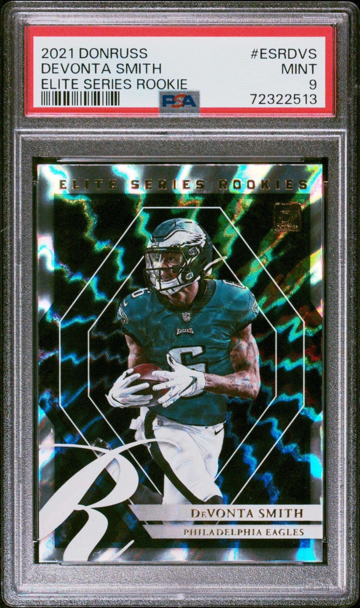 Card image for 2021 Panini Donruss Elite DeVonta Smith Status Explosion /275 #120 RC Eagles