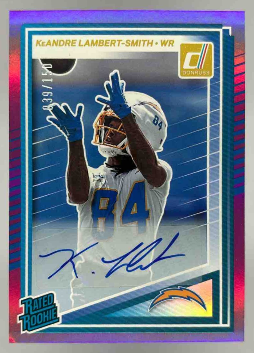 Card image for 2025 Panini Donruss KeAndre Lambert-Smith Rated Rookie Auto Purple /150 #367 RC