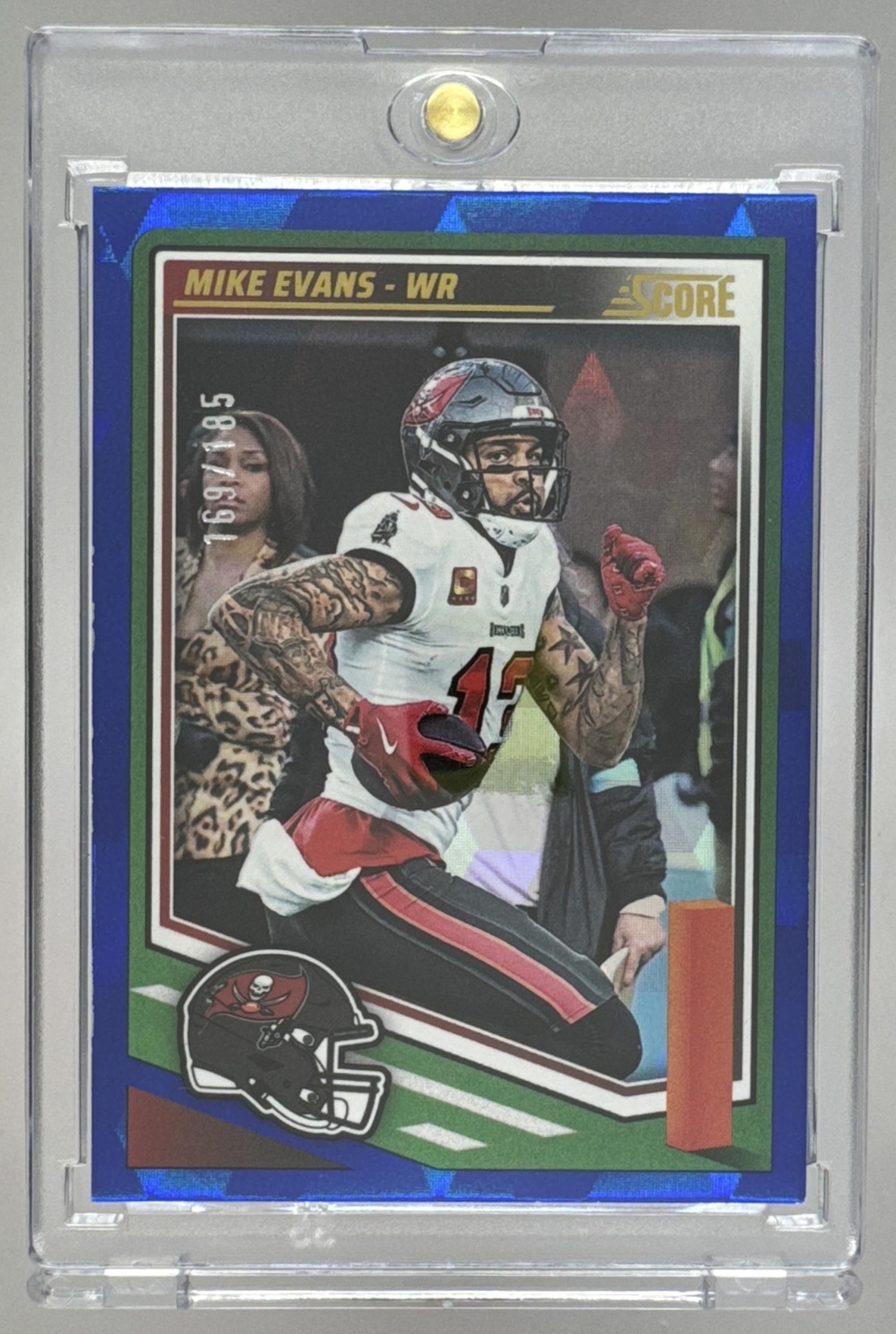 Card image for 2025 Panini Football Score Mike Evans Cubic /185 #285 Tampa Bay Buccaneers