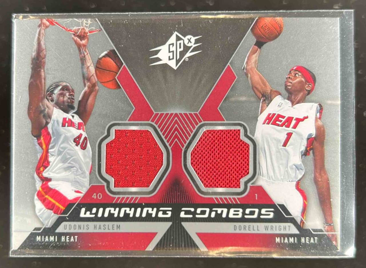 Card image for 2005-06 SPx Udonis Haslem / Dorell Wright Winning Materials Combos #WC-HW