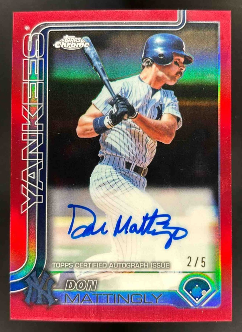Card image for 2025 Topps Chrome Update Don Mattingly Legends Auto Red Refractor /5