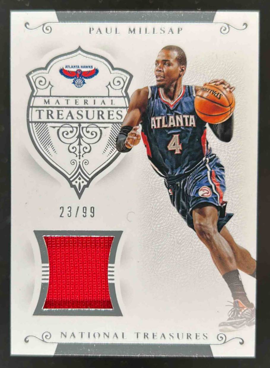 Card image for 2014-15 Panini National Treasures Paul Millsap Material 23 /99 #MT-PM MEM