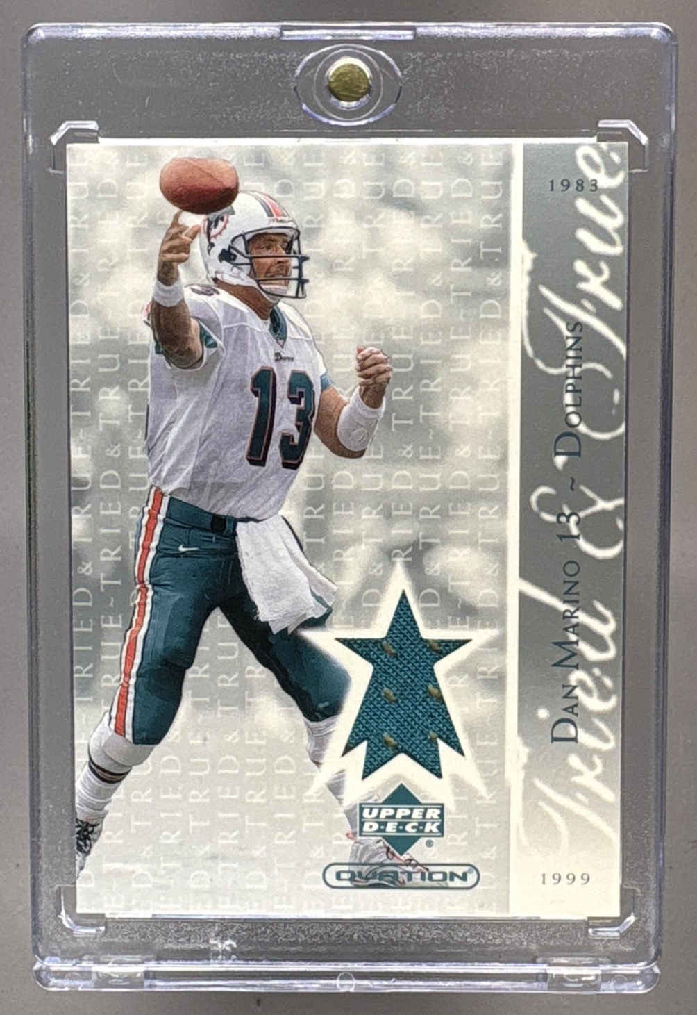 2002 UPPER DECK OVATION DAN MARINO #TT-DM TRIED AND TRUE JERSEYS DOLPHINS
