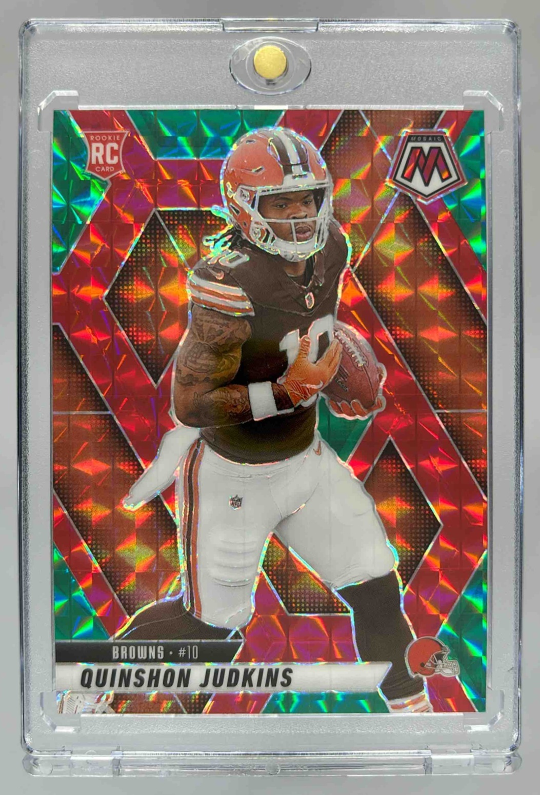 Card image for 2025 Panini Football Mosaic Quinshon Judkins Rookies #365 RC Cleveland Browns