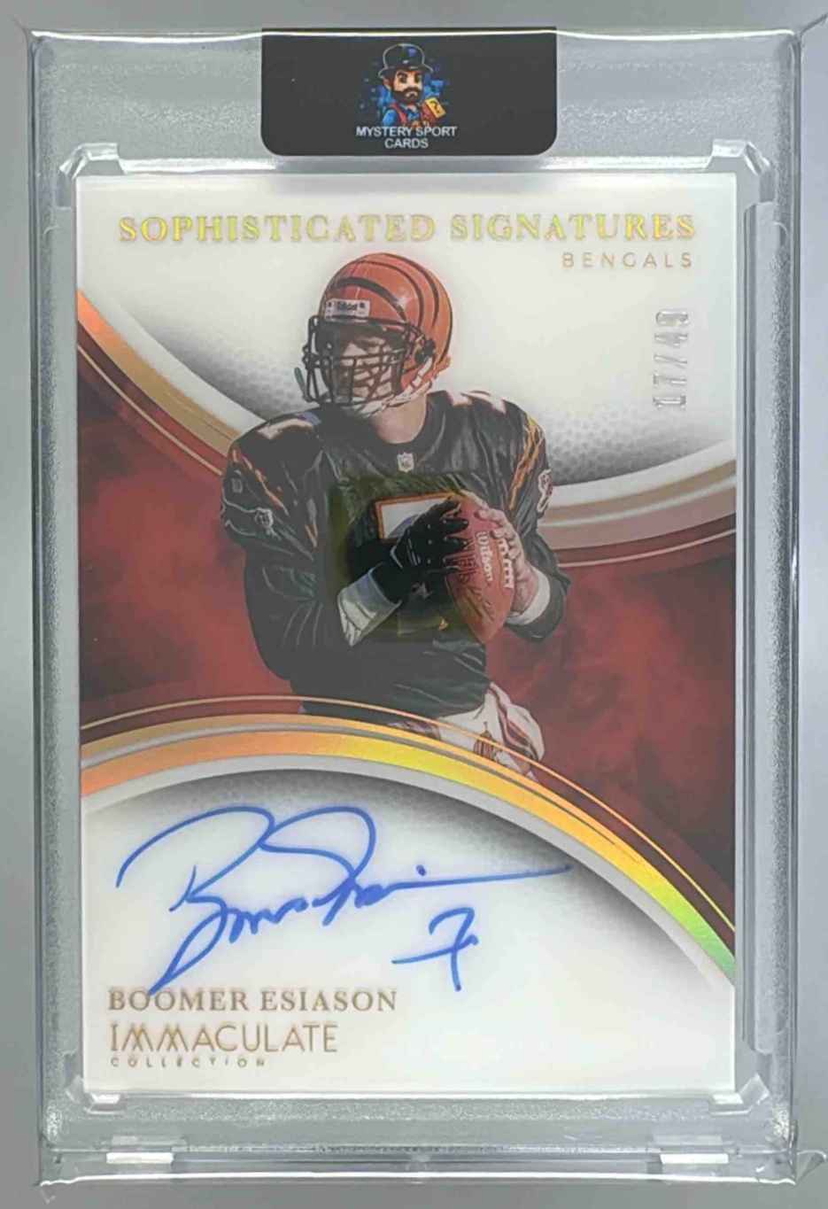 Card image for 2025 Panini Immaculate Collection Boomer Esiason Sophisticated Signatures /49 #14 Auto Bengals