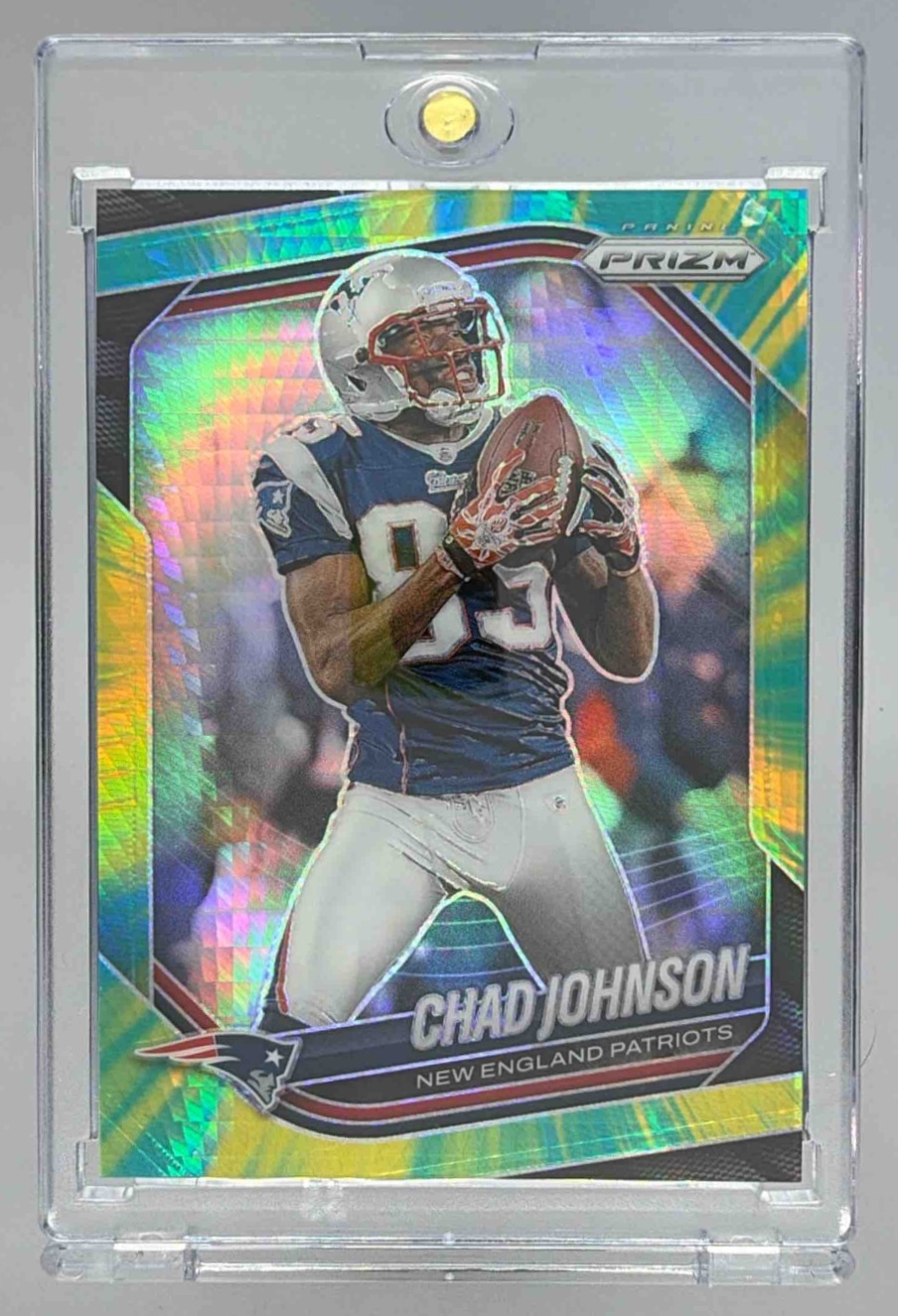 Card image for 2025 Panini Football Prizm Chad Johnson Hyper /200 #180 New England Patriots