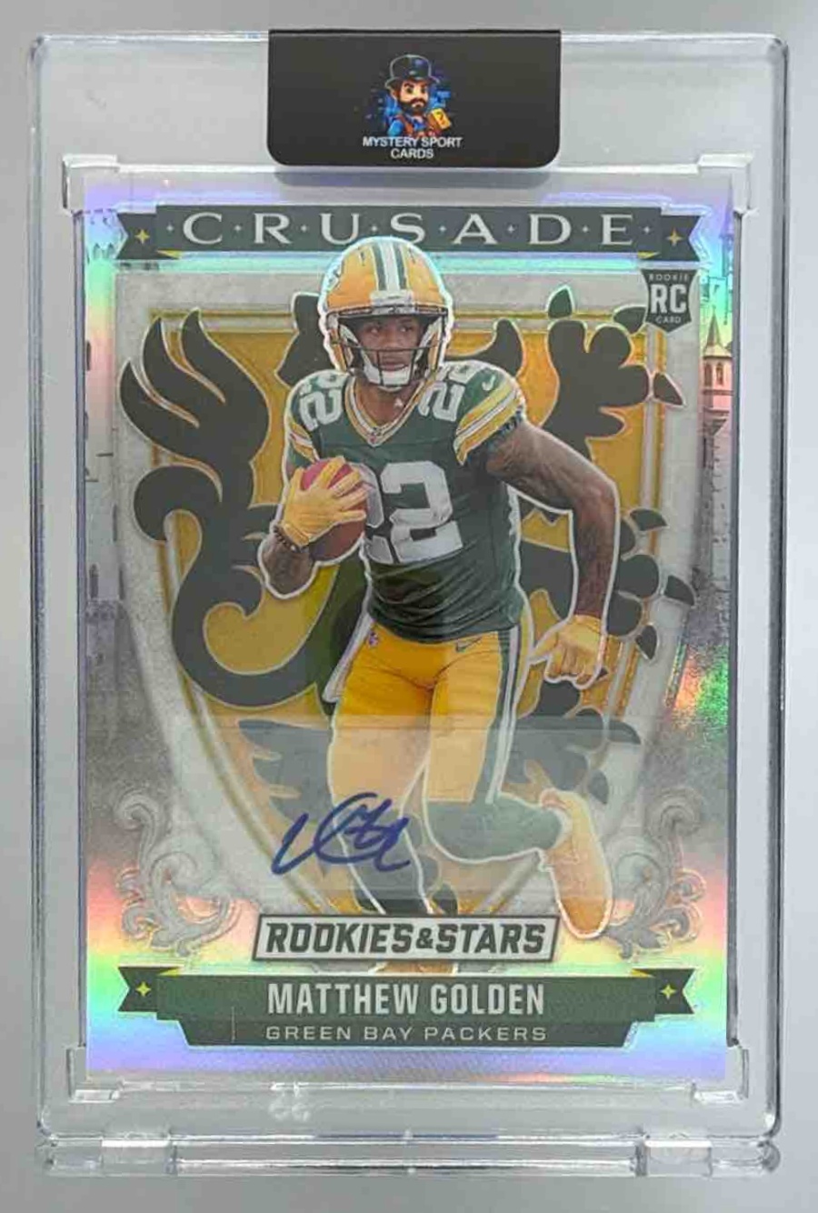 Card image for 2025 Panini Rookies & Stars Matthew Golden Crusade Signatures /99 #16 RC Auto Packers