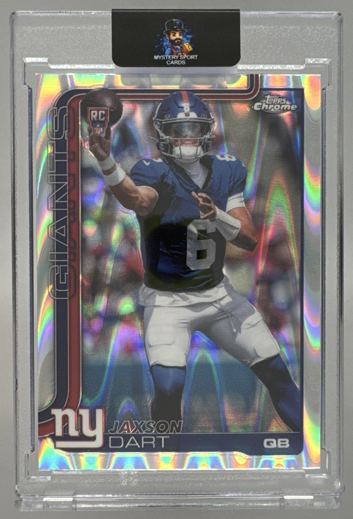 Card image for 2025 Topps Football Chrome Jaxson Dart Rookie #306 RC New York Giants