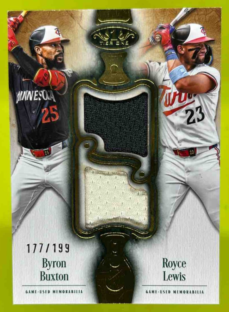 Card image for Byron Buxton Royce Lewis 2026 Topps Tier One Dual Player Relic /199