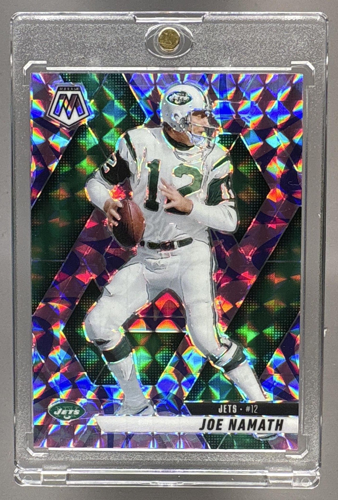 2025 PANINI MOSAIC JOE NAMATH #39 REACTIVE BLUE PRIZM JETS