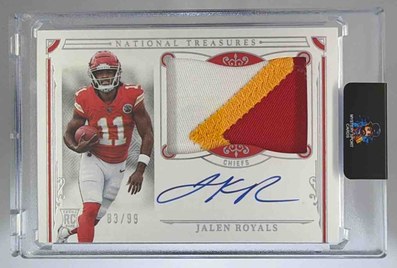 Card image for 2025 Panini National Treasures Patrick Mahomes II Treasured Moments Signatures /10 #3 Auto Chiefs