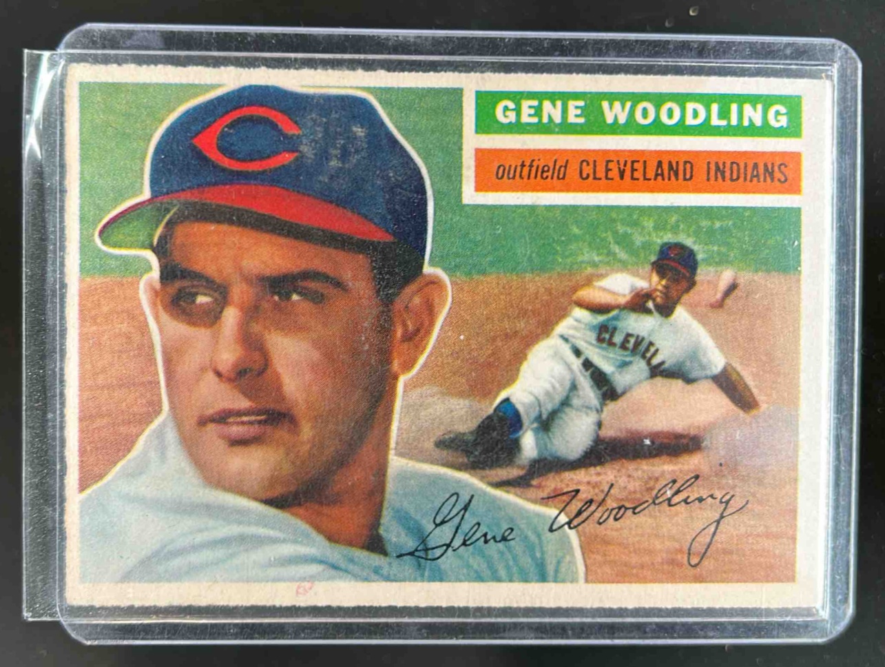 Card image for 1956 TOPPS BASEBALL GENE WOODLING #163A