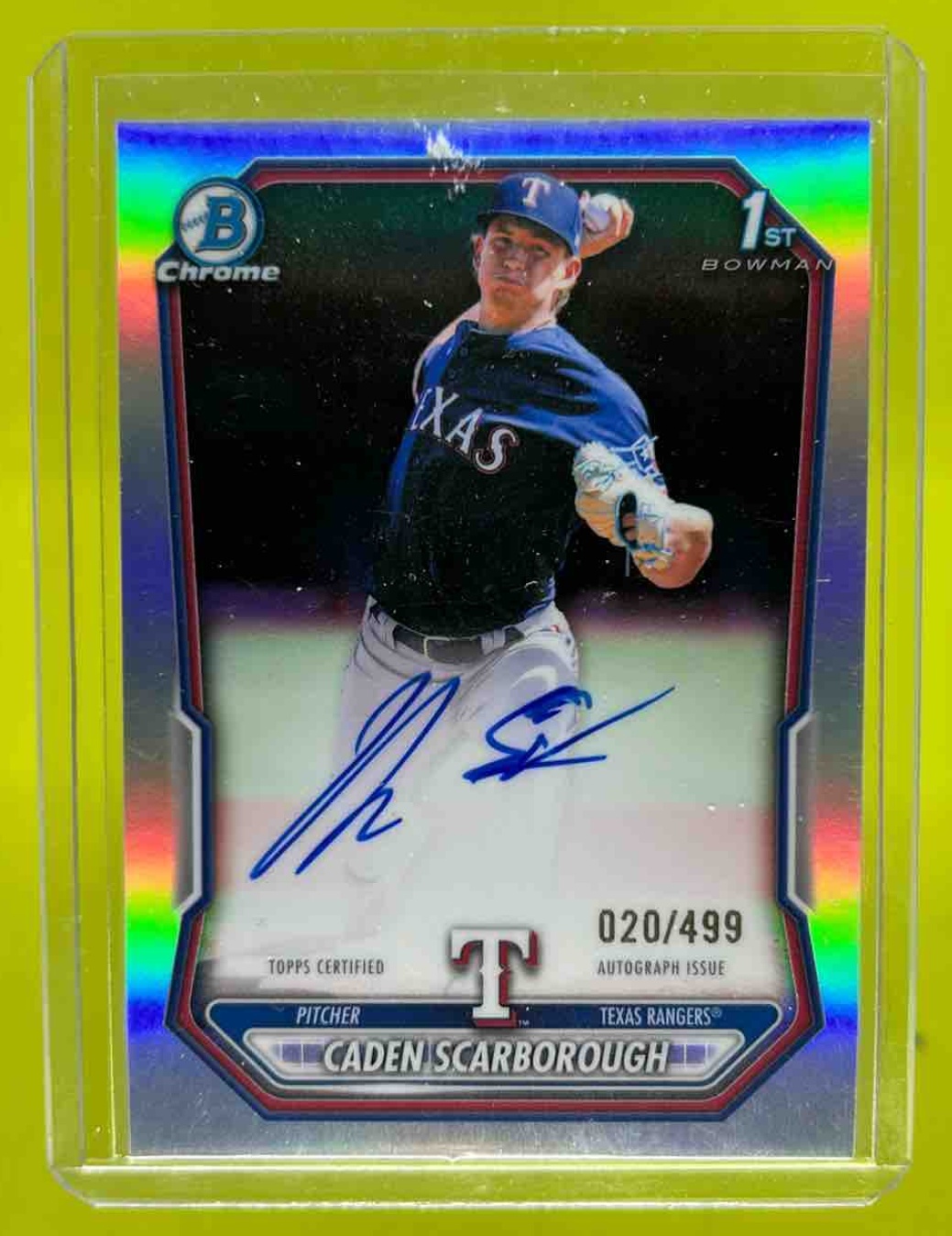 Caden Scarborough 2026 Bowman Chrome Prospect Auto Refractor /499
