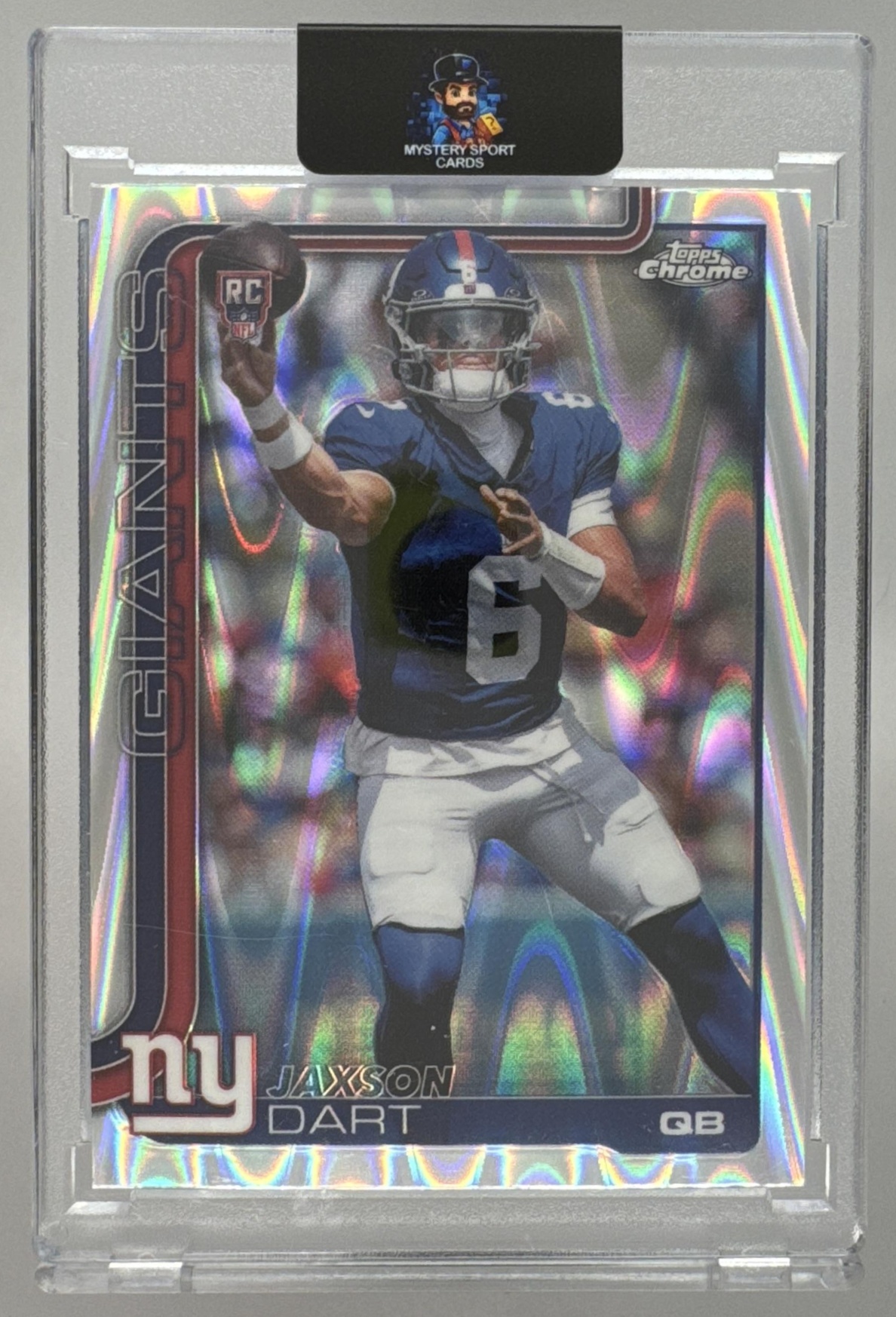 Card image for 2025 Topps Football Chrome Jaxson Dart Rookie #306 RC New York Giants