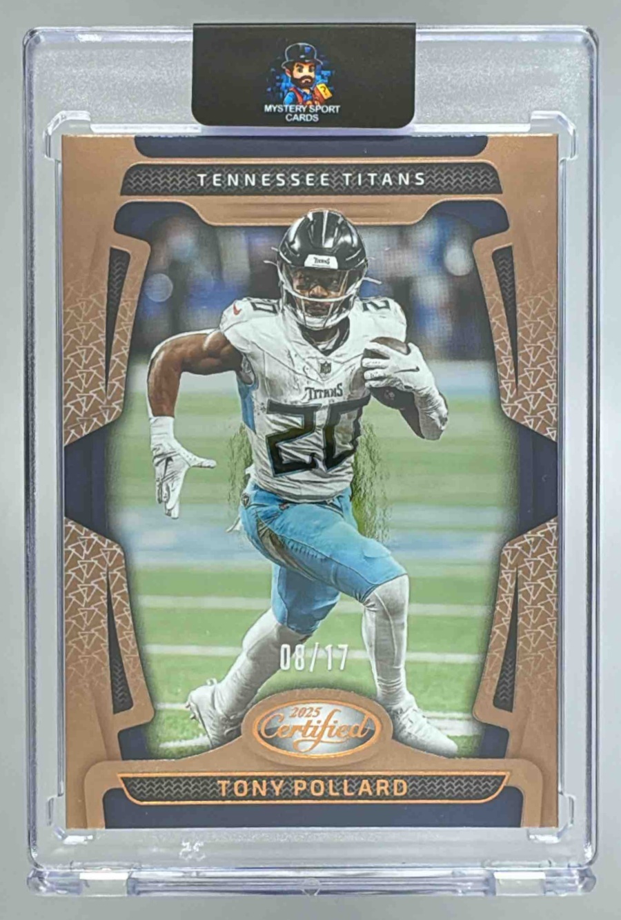 Card image for 2025 Panini Certified Tony Pollard Mirror Bronze FOTL /17 #96 Titans