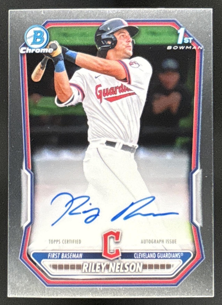 Card image for Riley Nelson 2026 Bowman Chrome Prospect Auto Cleveland Guardians