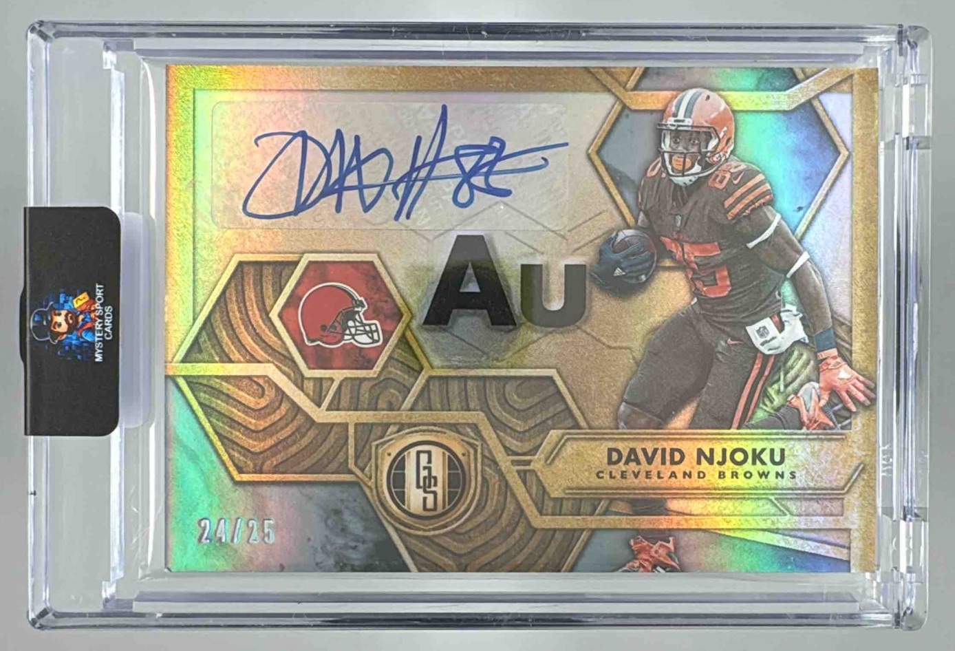 Card image for 2022 Panini Gold Standard David Njoku Au Platinum /25 #AU-DNJ Auto Browns