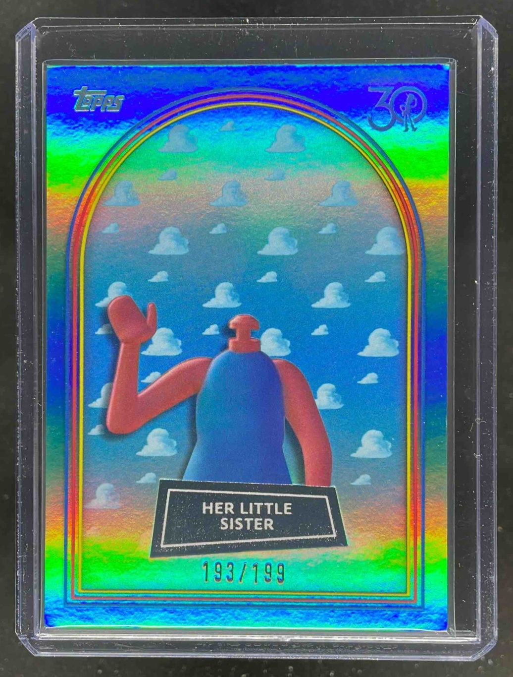Card image for Her Little Sister 2025 Topps 30 Years of Toy Story Aqua Foil /199 #38