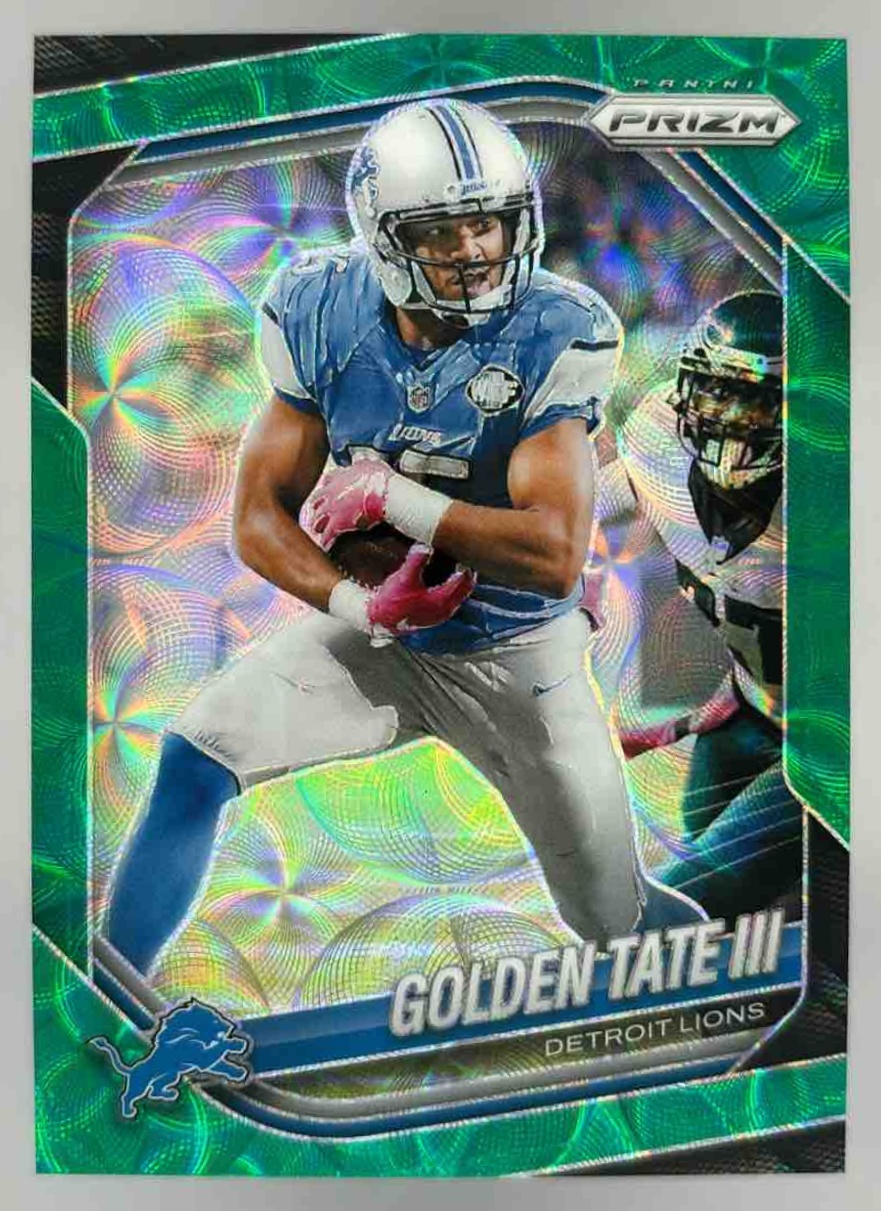 Card image for 2014 Panini Football Prizm Golden Tate NFL Shield /75 #117 Detroit Lions