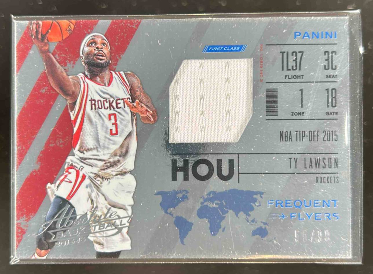 Card image for 2015-16 Panini Absolute Ty Lawson Frequent Flyer Materials 56 /99 #50