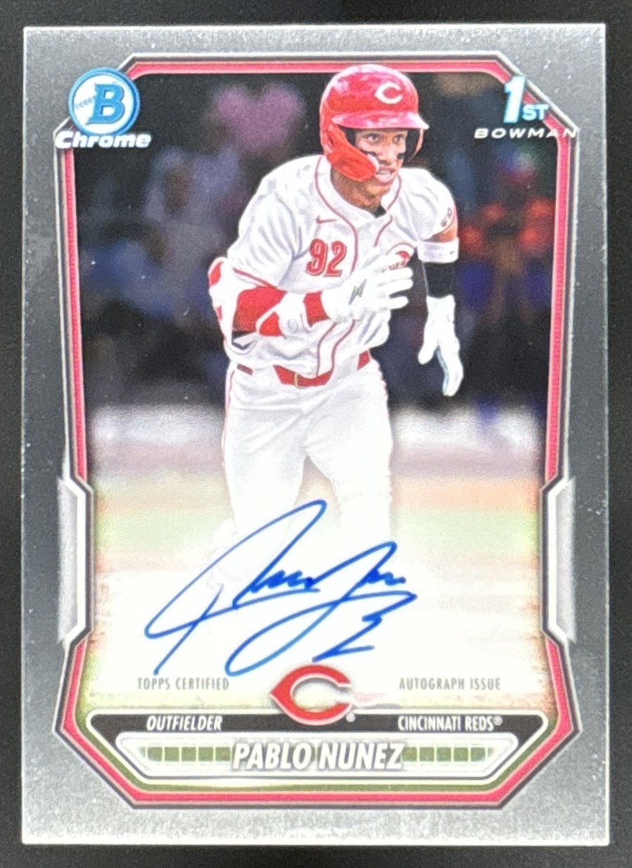Card image for Pablo Nunez 2026 Bowman Chrome Prospect Auto Cincinnati Reds
