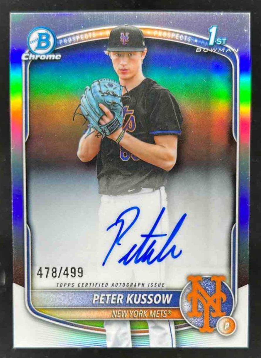 Card image for Peter Kussow 2025 Bowman Draft Chrome Prospect Auto Refractor /499